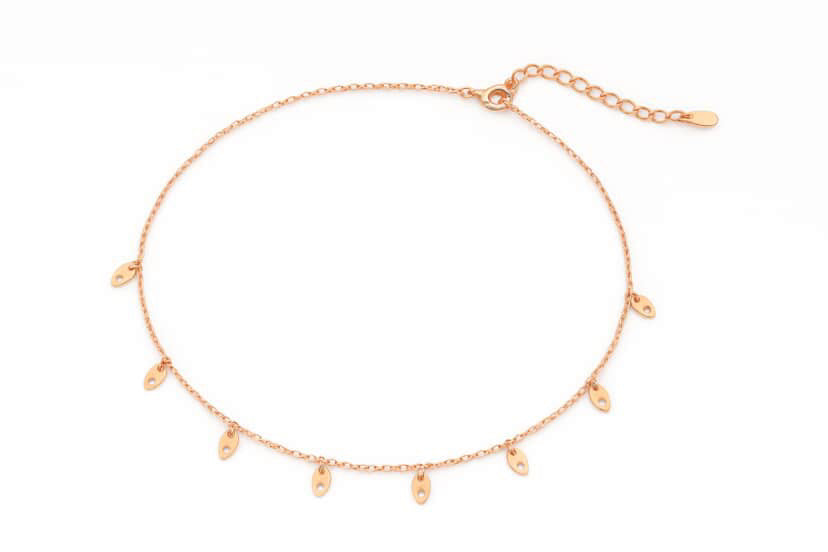 Leaf chain, rose gold