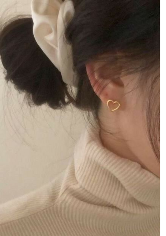 Heart Shaped Gold plated Earrings