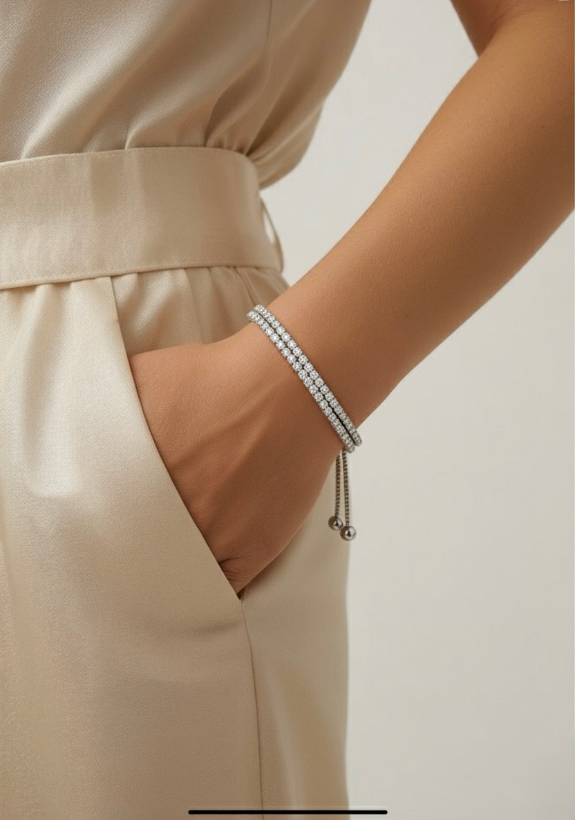 Adjustable Double Tennis Bracelet