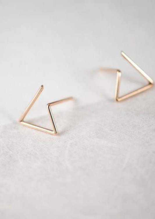 Gold Plated Triangle Earring