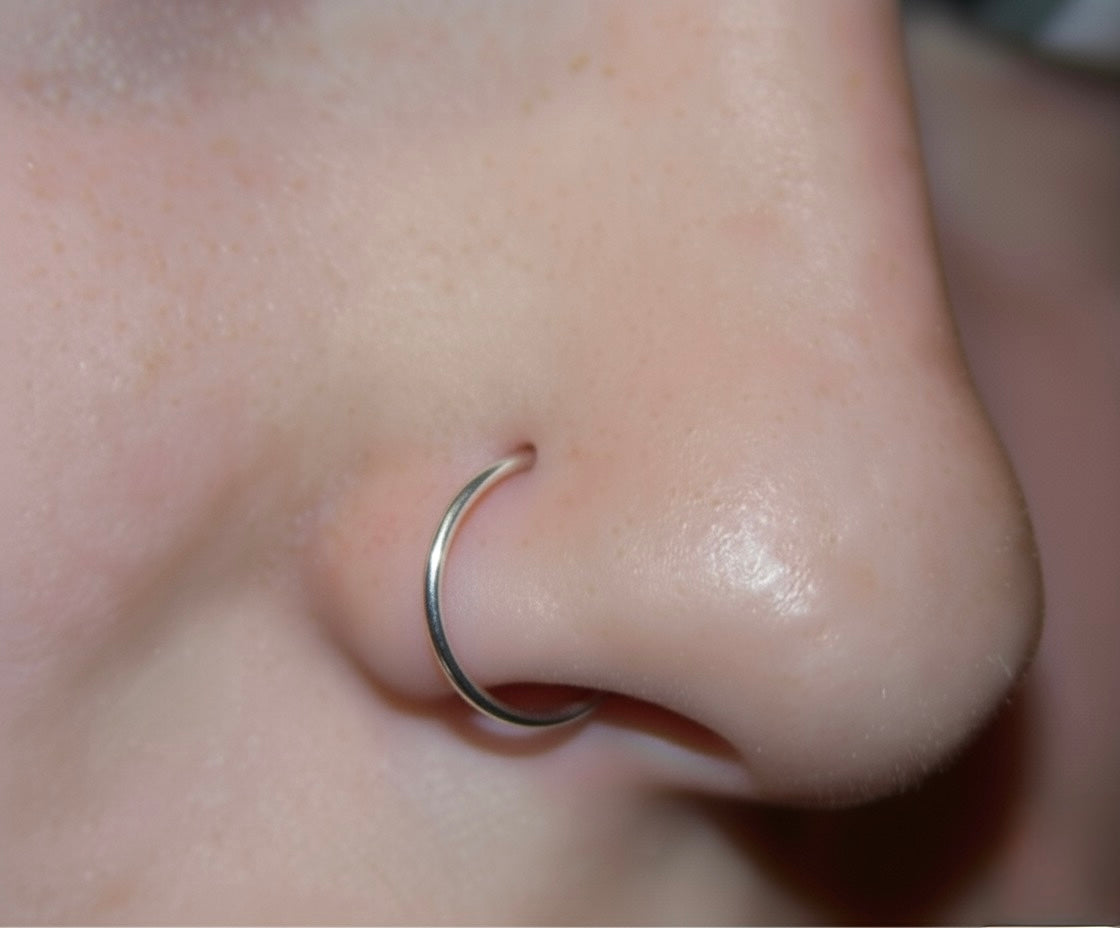 Silver nose ring